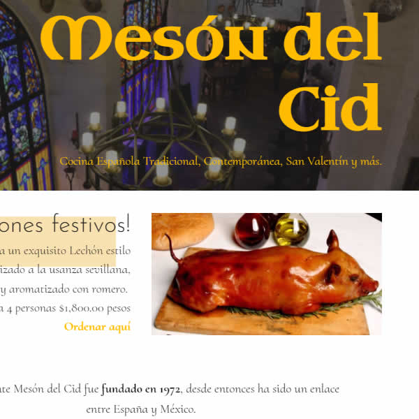 Restaurantes Españoles en México - Meson del Cid