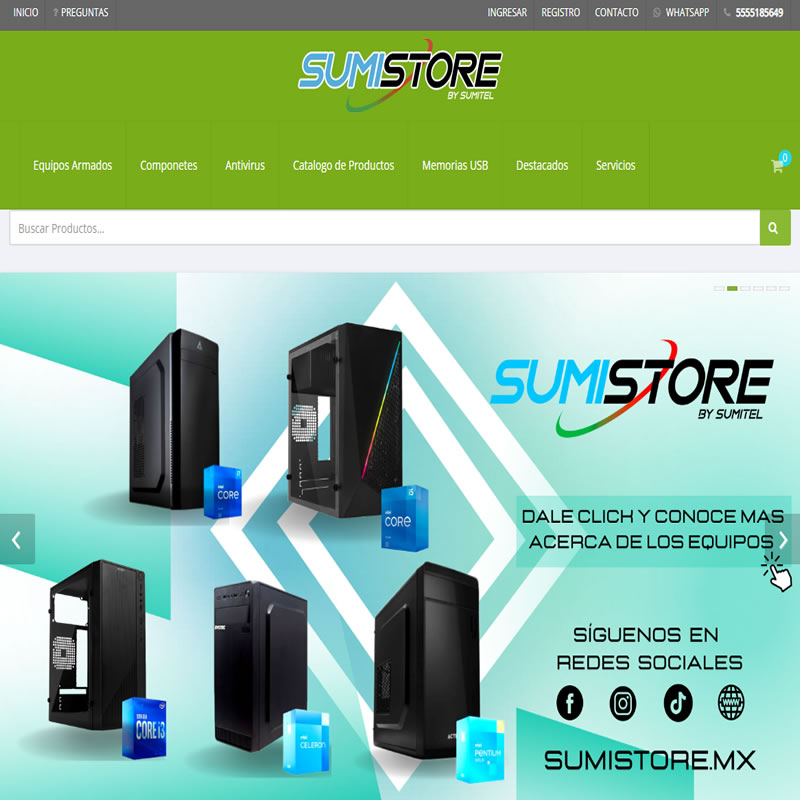 Tienda de equipo de computo Sumistore de Sumitel